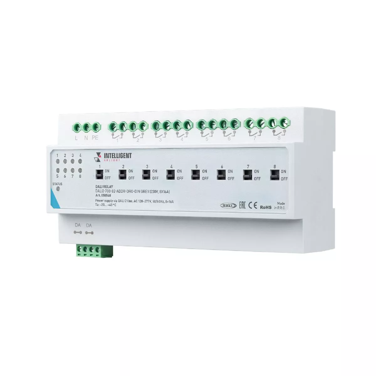 

Релейный модуль Arlight DALI2-708-82-ADDR-DRO-DIN Grey (230V, 8x16A) 050548