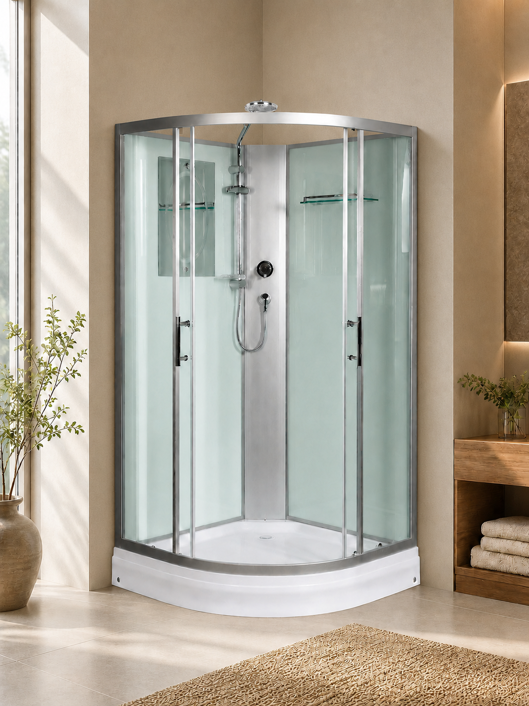 Душевая кабина WeltWasser WW500 Werra 901 90x90 10000003223 профиль хром, стекло прозрачное