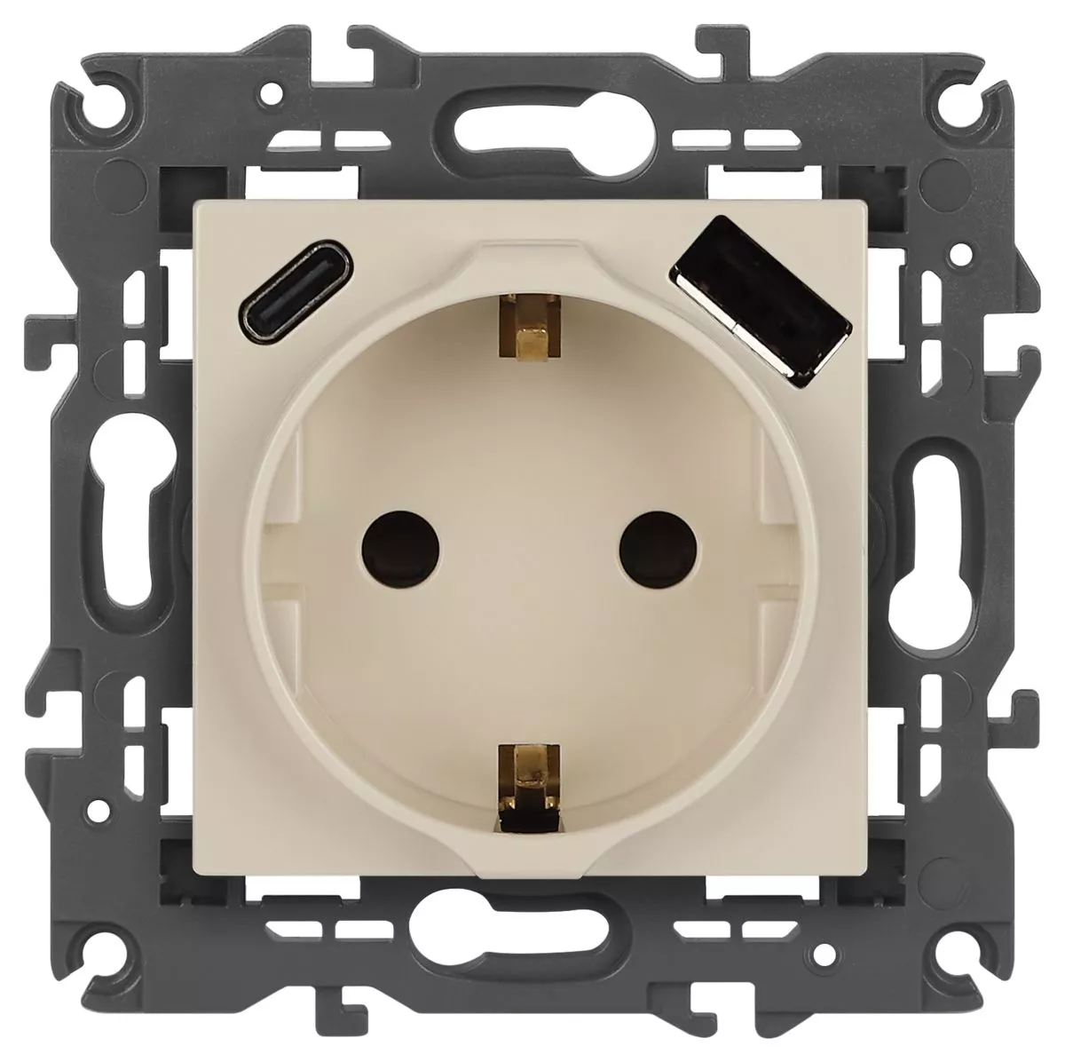 

Розетка со шторками с USB type-A+C Эра Elegance 14-4108-02 Б0067725