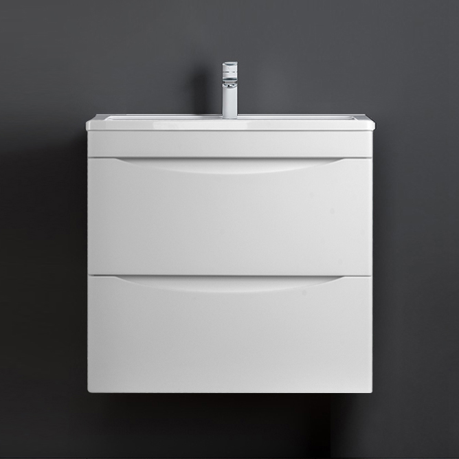 

Тумба с раковиной Style Line Бергамо Мини 70 Люкс Plus подвесная, антискрейтч белая