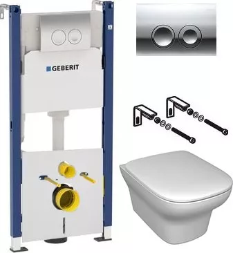 

Комплект Система инсталляции для унитазов Geberit Duofix Delta 458.124.21.1 3 в 1 с кнопкой смыва + Чаша для унитаза подвесного Jacob Delafon Vox EDM102-00