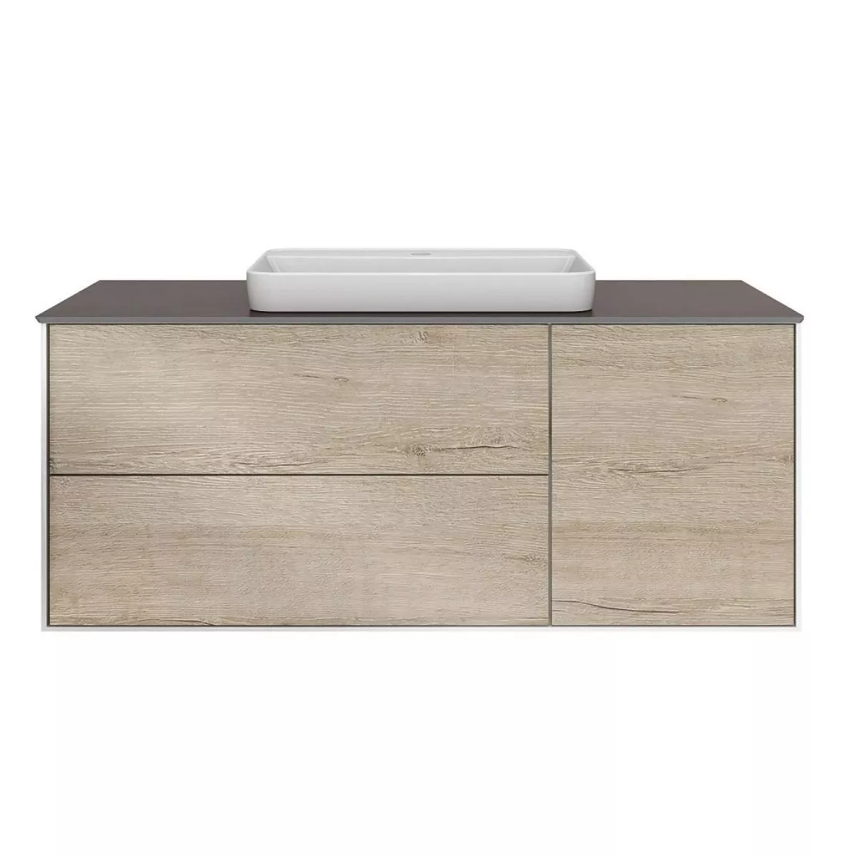 

Тумба с раковиной Kerama Marazzi Plaza Modern 120 3 ящика светлое дерево