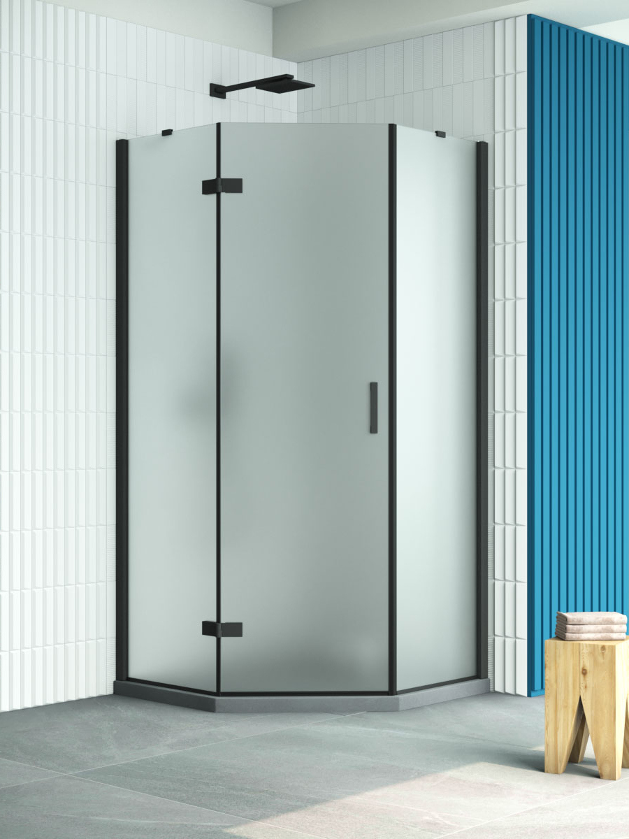 

Душевой уголок Vegas Glass AFA-Pen Retta 90 02М 10 L профиль матовый черный, стекло сатин