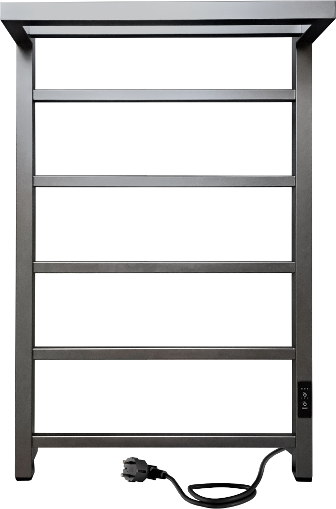 

Полотенцесушитель электрический Indigo Forma LEF80-50GFMRt с полкой, graphite metallic