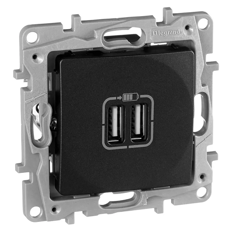 

Розетка 2хUSB Legrand Etika антрацит 672694