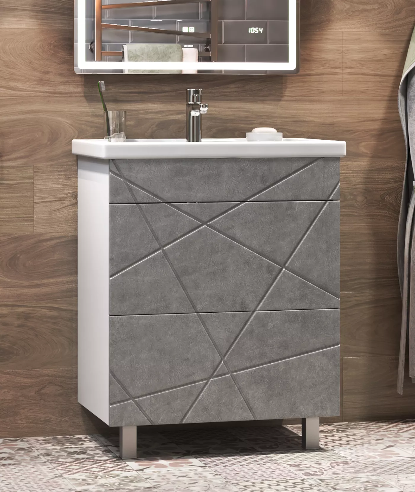 

Тумба под раковину напольная Vigo Geometry 60 серая