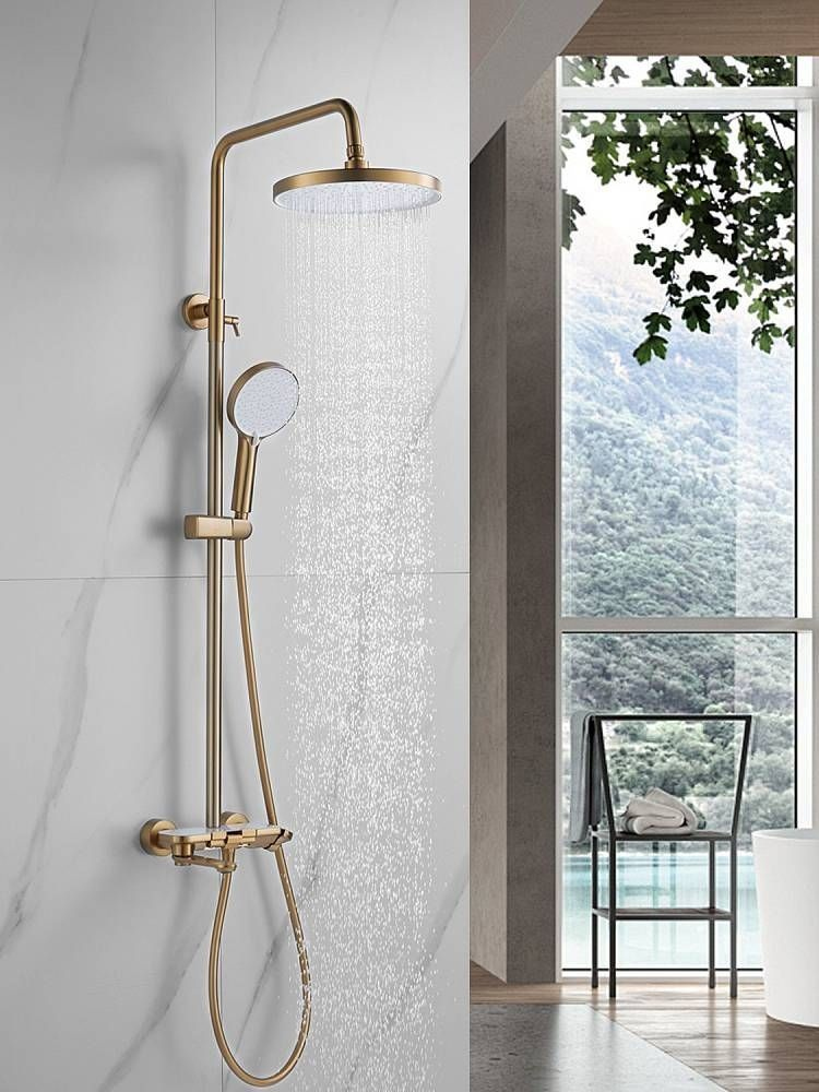 

Душевая система Shevanik S4726G, золотой сатин