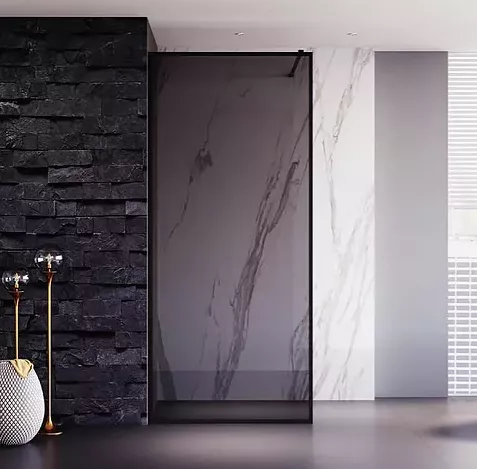 

Душевая перегородка Veconi Korato 110х200 профиль черный, стекло тонированное