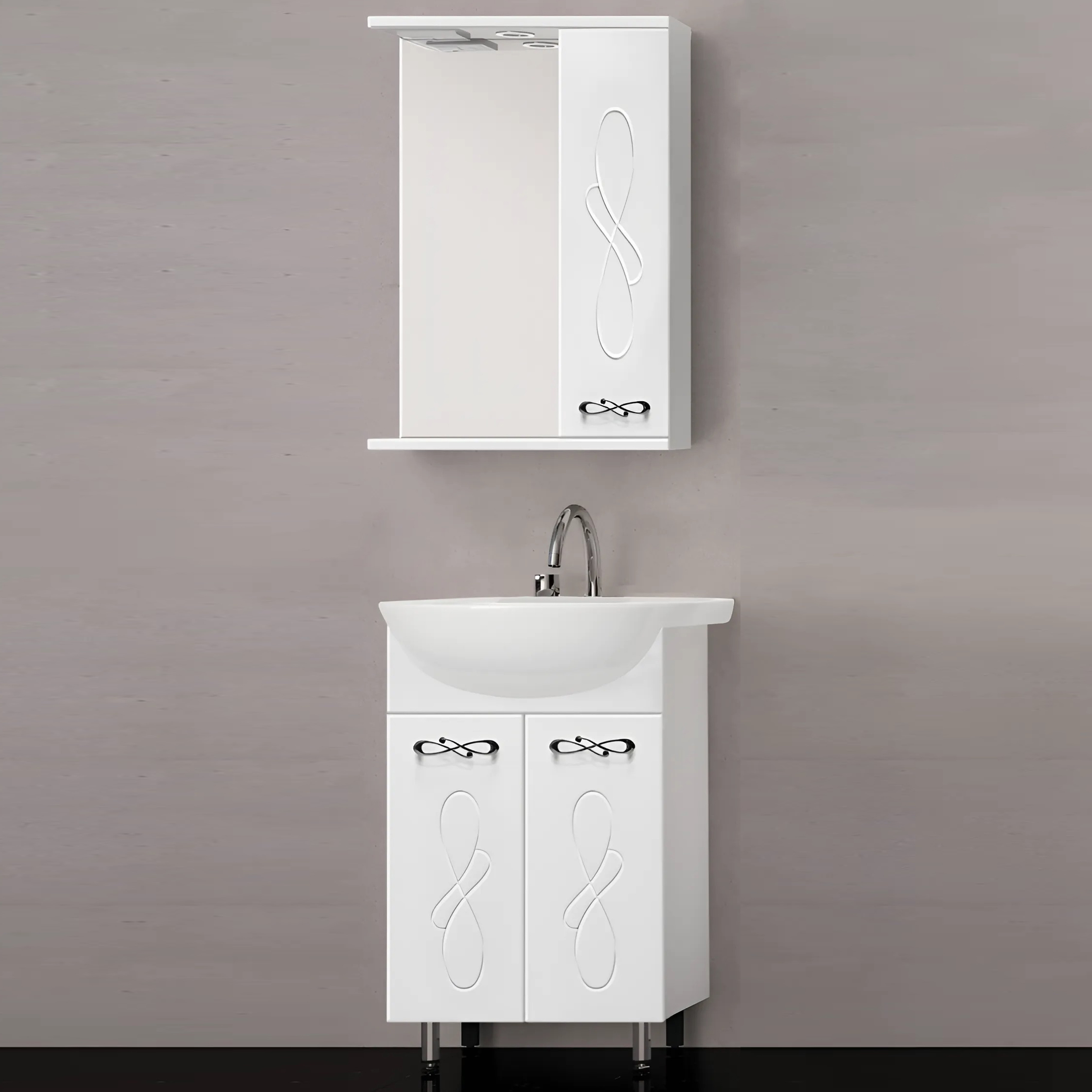 

Мебель для ванной комнаты Style Line Венеция 55 белая, раковина Rosa Уют 55