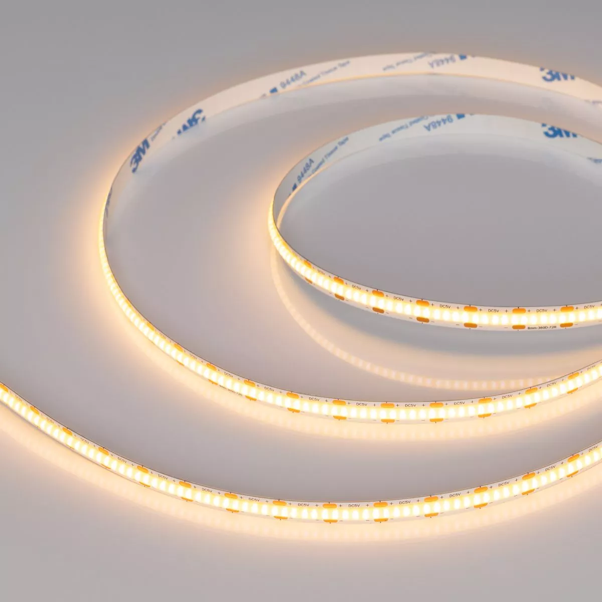 

Светодиодная лента Arlight COB-X360-8mm 5V Warm2700 (5 W/m, IP20, 5m) 041706(1)