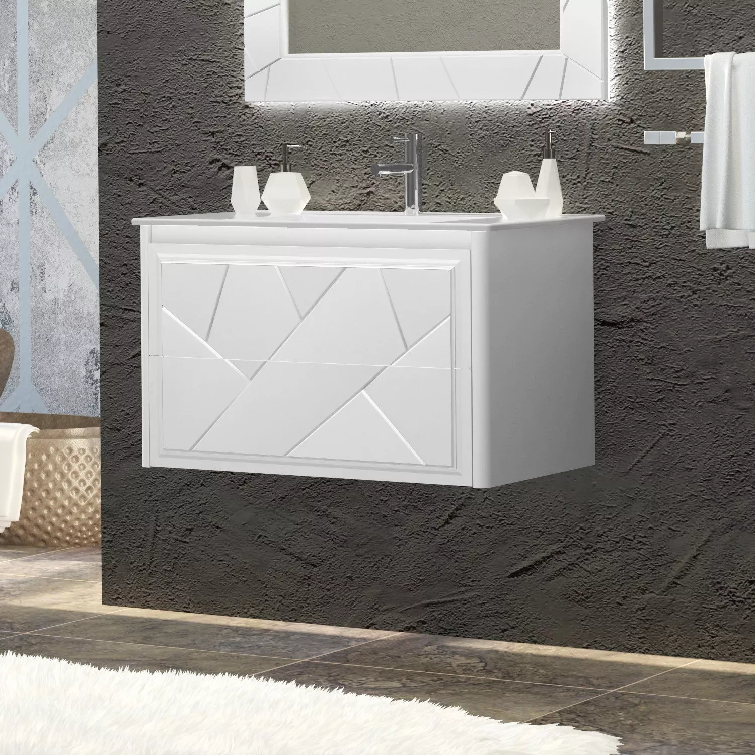 

Тумба с раковиной Opadiris Луиджи 70 белая