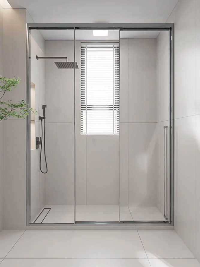 Душевая дверь в нишу Veconi Premium Prato 300 CH-L 160, профиль матовый хром, стекло прозрачное