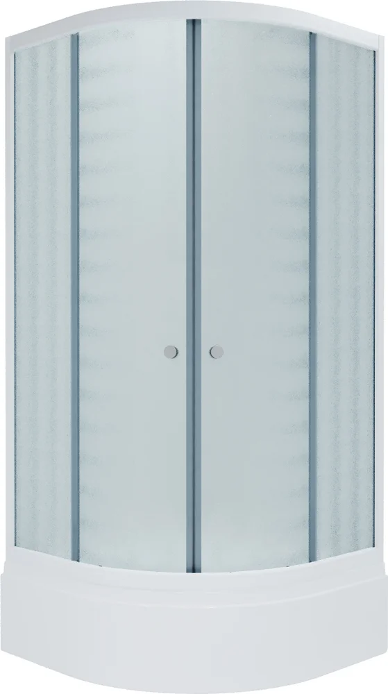 Душевой уголок Triton Риф В 90х90 с поддоном профиль белый стекло рифленое