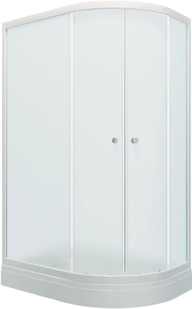 

Душевой уголок Triton Риф 120х80 L с поддоном профиль белый стекло рифленое