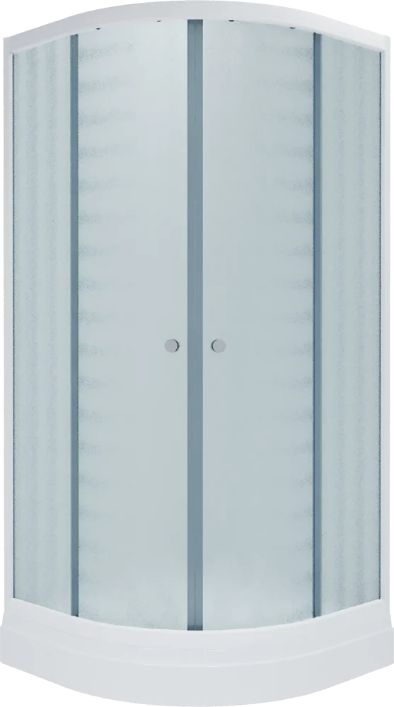 Душевой уголок Triton Риф A 100x100 с поддоном профиль белый стекло рифленое Щ0000025476 - фото 1