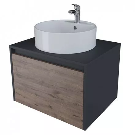 

Тумба под раковину подвесная Stella Polar Эвита 60 темно-серая