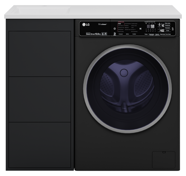 

Тумба под раковину Brevita Grafit 40 под стиральную машину