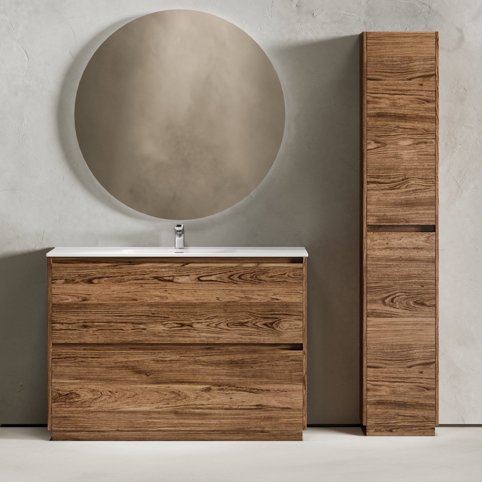 

Мебель для ванной комнаты Sancos Libra Floor 120 дуб чарльстон, белая раковина CN7006