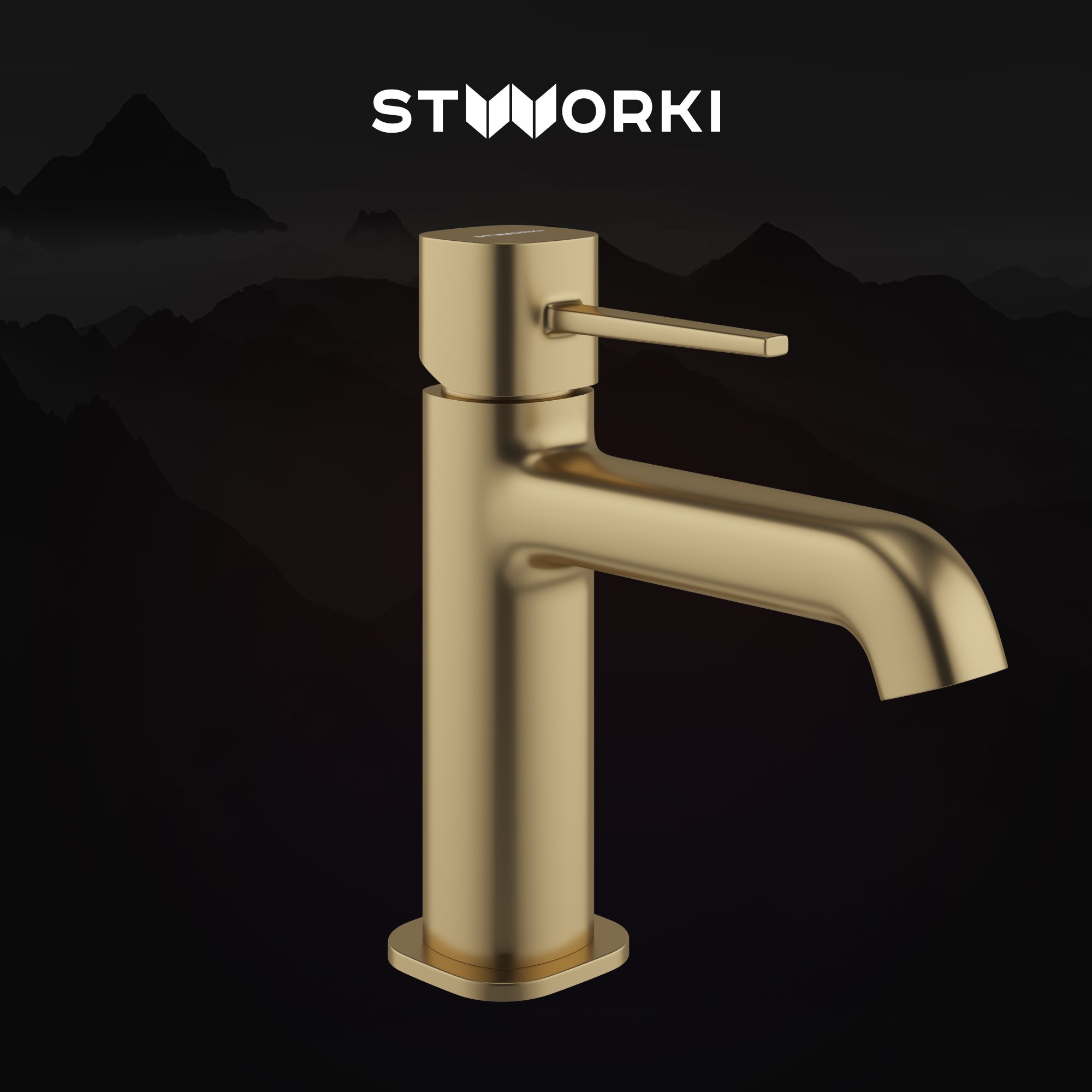 

Смеситель для раковины STWORKI Эстерсунд S31010GM матовое золото