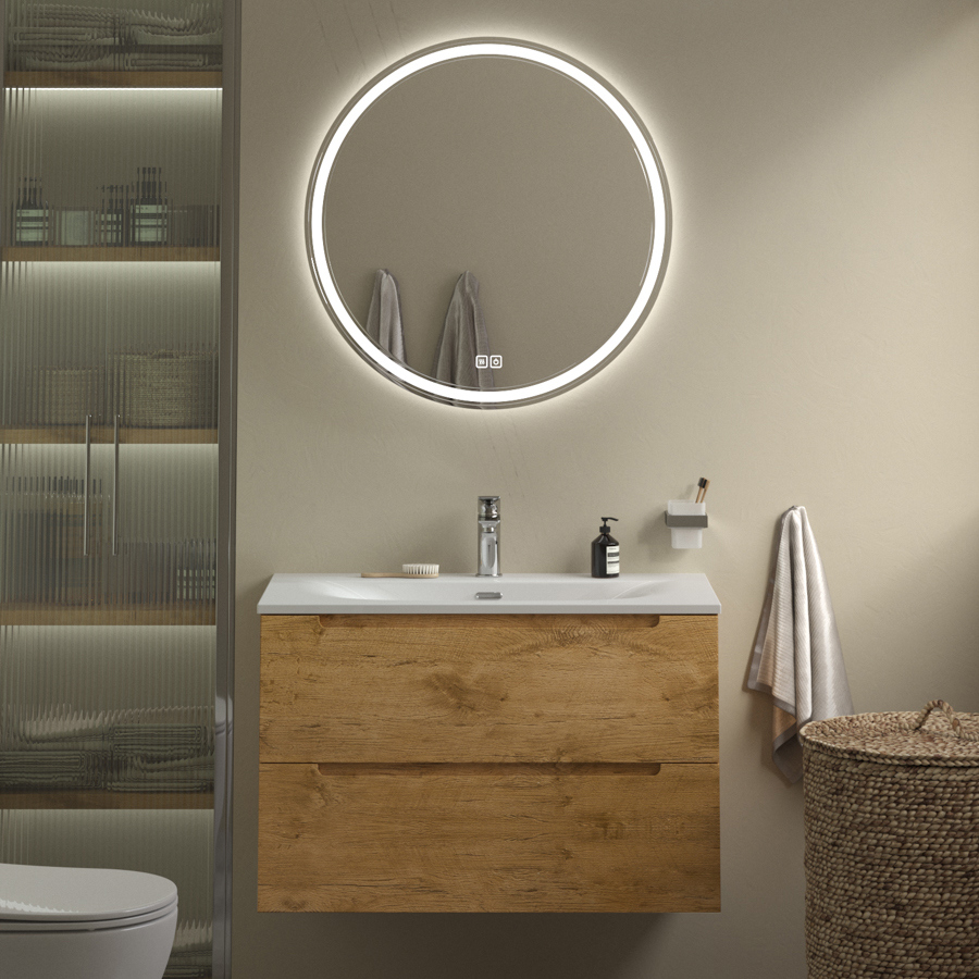 

Мебель для ванной комнаты BelBagno Etna 90 rovere nature, раковина BB-8099-90