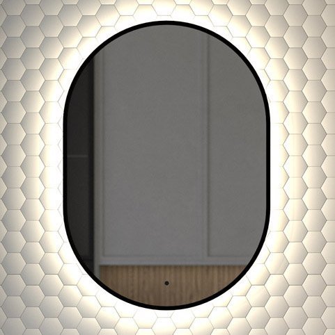

Зеркало Defesto Aura DF 2923R 50x70, с нейтральной подсветкой, инфракрасный выключатель, черное