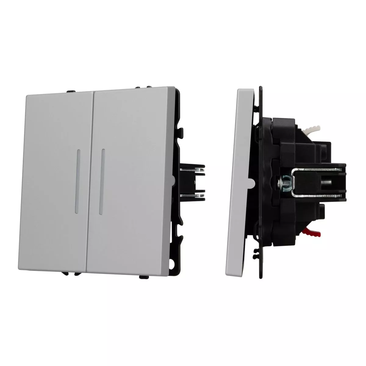 Выключатель 2 кл подсветка софт-тач никель Arlight SWT-MK02-SFPL-L-IS (250V, 10A) 059418(1)