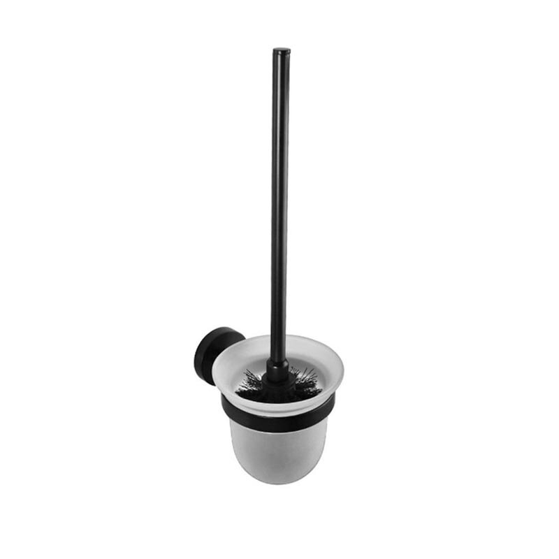 Ершик X-ROUND BLACK настенный, стекло матовое с держателем, черный, Sapho