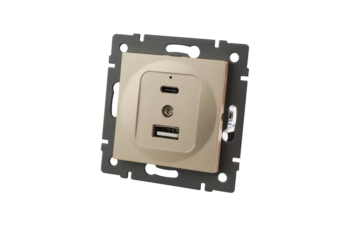 

Механизм USB розетки Arlight SCT-MUAC-PL-GD-V (5V, 3A, QC4) 049841