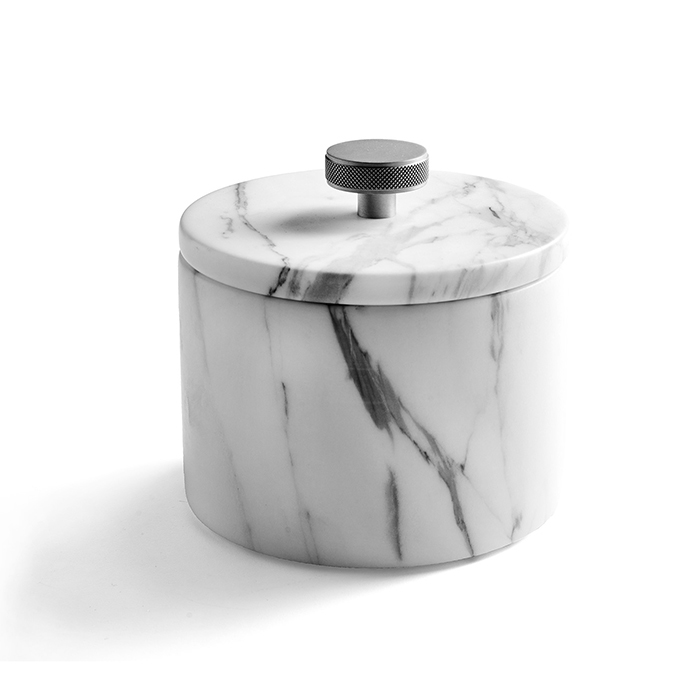 3SCApuana 20 Контейнер с крышкой 12 - h 85 см мрамор Bianco StatuarioХром 43152₽