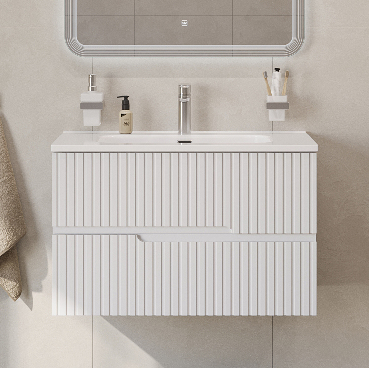 

Тумба под раковину без столешницы Cezares Duet 90 подвесная, bianco lucido