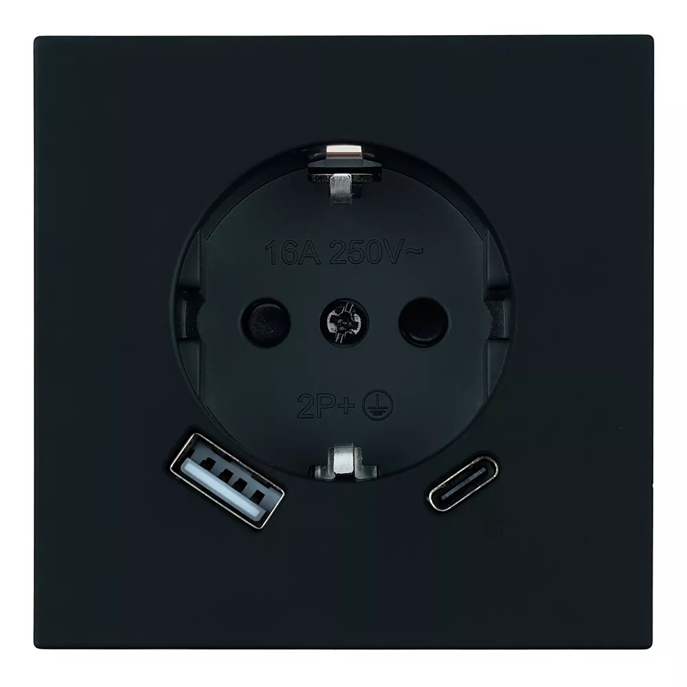 

Розетка 1-местная з/ш с/з 16А + USB + Type C (механизм) Stekker Мия 250В 20W RST16-3119-05 черный бархат 50452