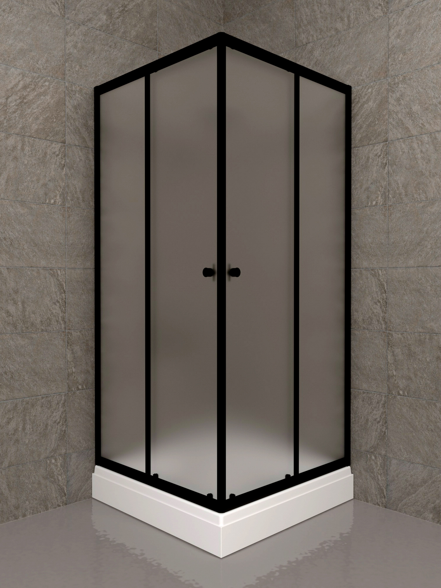 

Душевой уголок Triton Вента БВ 80х80 см, с поддоном, профиль матовый черный, стекло матовое