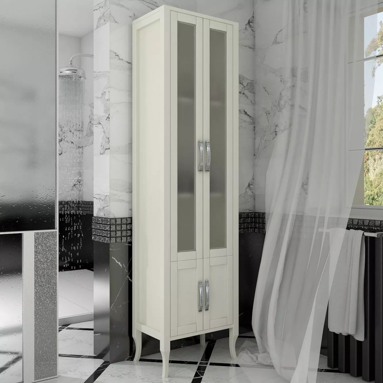 

Шкаф-пенал Opadiris Мираж 50 слоновая кость