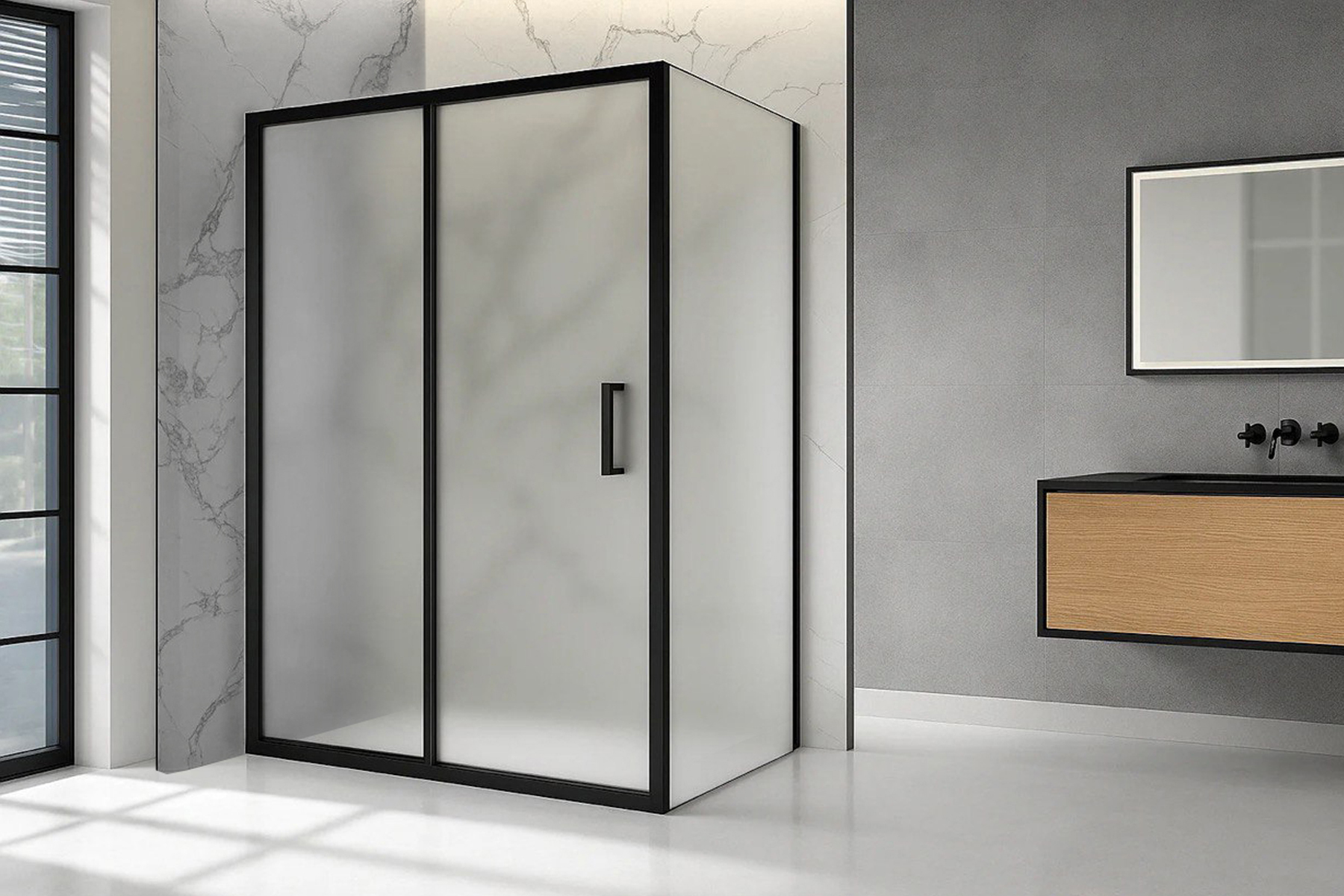 

Душевой уголок ACCORD RB 9100HPS-C-BL 100x90x200 (матовое)