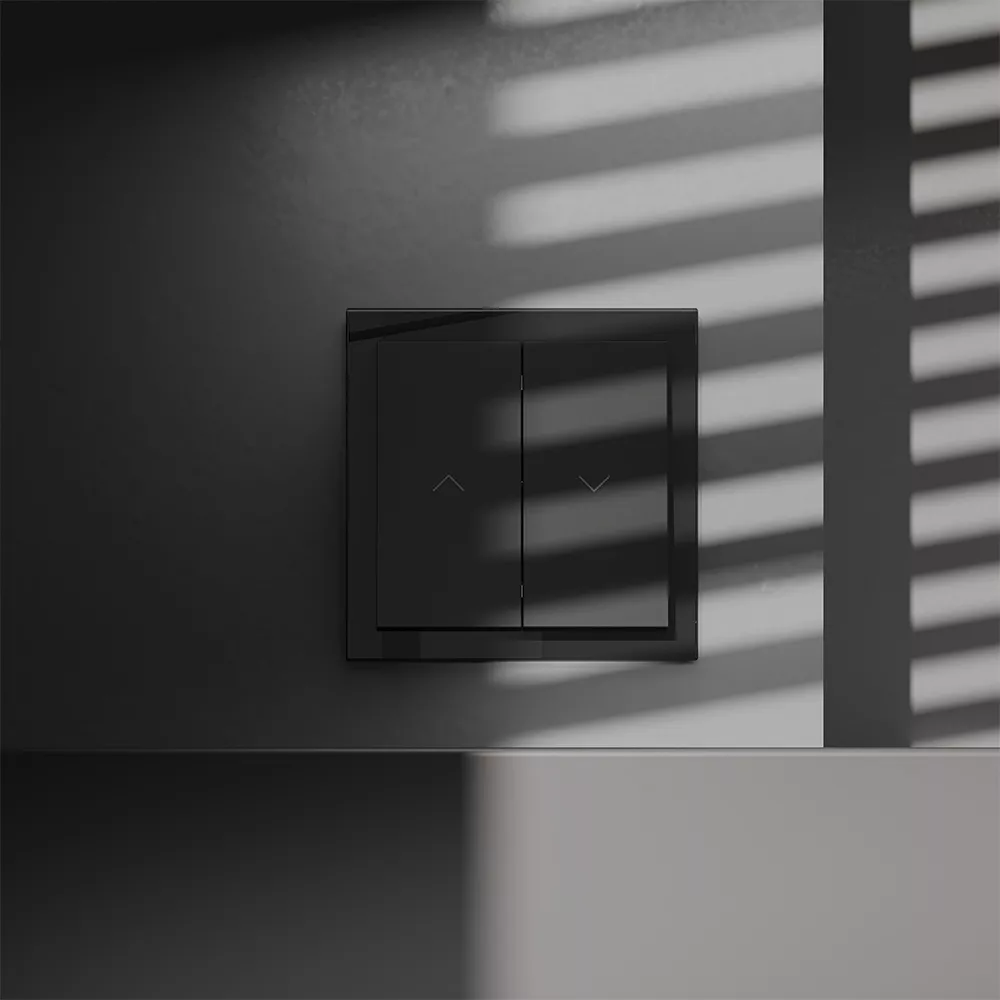 

Выключатель встраиваемый Voltum S70 для жалюзи 10А, (черный матовый) VLS020708