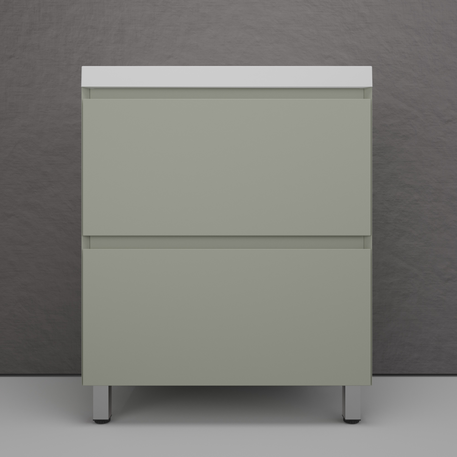 

Тумба с раковиной Style Line Манхэттен 70 напольная, олива, раковина Florentina Астория 70 белая