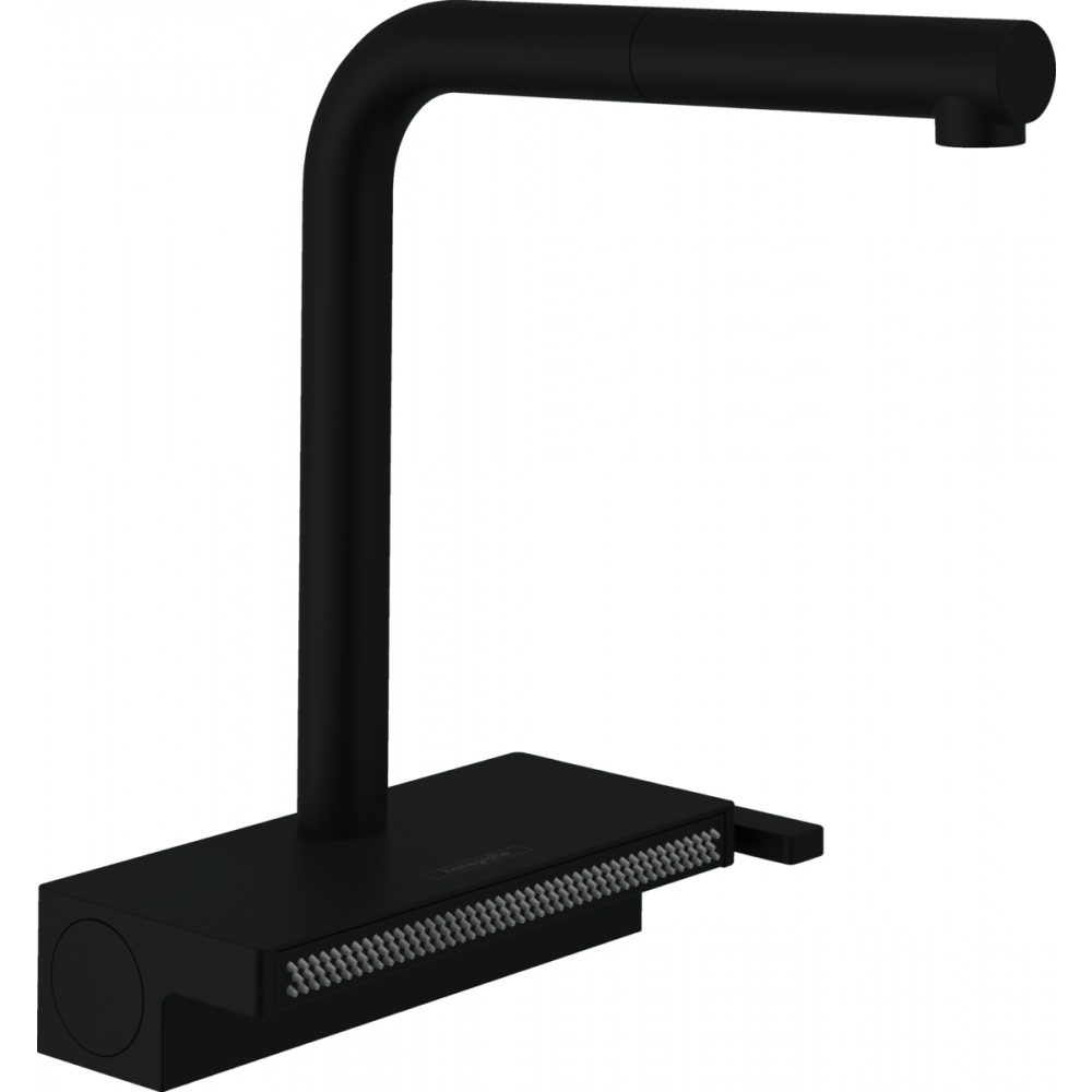 

Смеситель для кухни Hansgrohe Aquno Select M81 73830670 с выдвижным изливом черный матовый