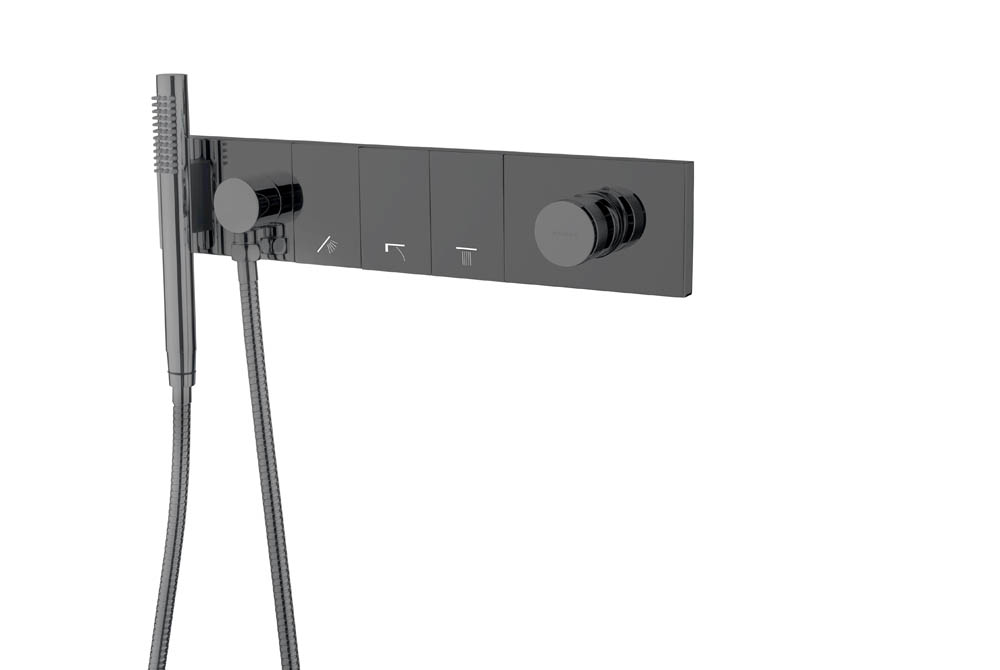 Смеситель ZODIAC с ручным душем SHINE GUN METAL