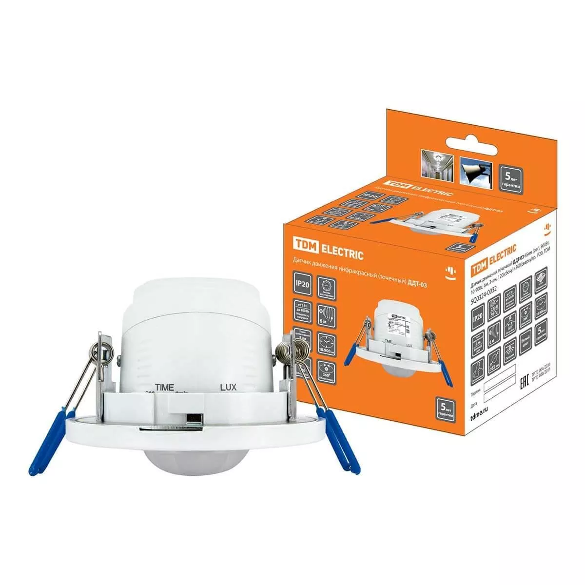 

Датчик движения инфракрасный TDM Electric ДДТ-03 SQ0324-0032