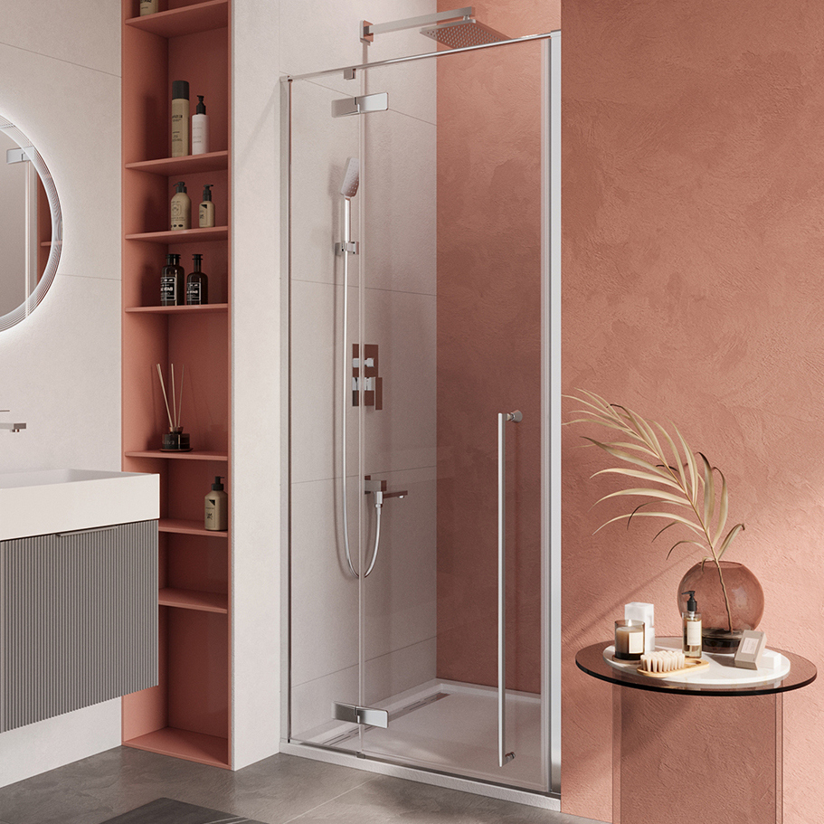 

Душевая дверь в нишу Cezares Liner B-12 L 90 см, профиль хром, стекло прозрачное