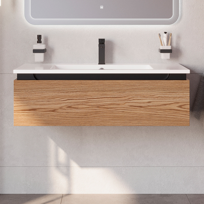 

Тумба под раковину без столешницы Cezares Slider 100 подвесная, 1 ящик, дуб тангент