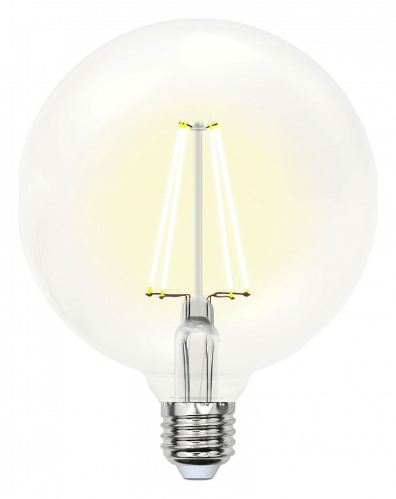 Лампа светодиодная филаментная Uniel E27 10W 3000K прозрачная LED-G125-10W/WW/E27/CL PLS02WH 10534 - фото 1