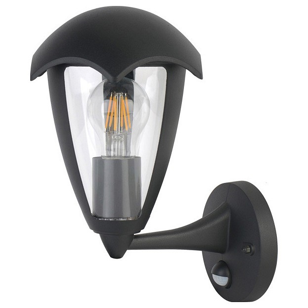 Купить Уличный настенный светильник Uniel UUL-S81A 60W/E27 Sensor IP54 Black UL-00006813