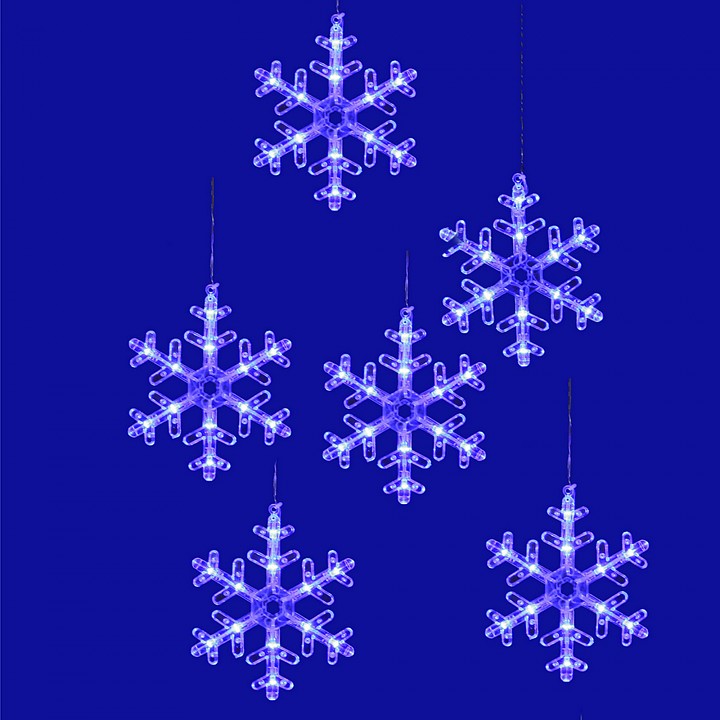 Светодиодная гирлянда Uniel занавес Снежинки-1 220V синий ULD-E1503-072/DTA Blue IP20 Snowflakes-3 UL-00007336