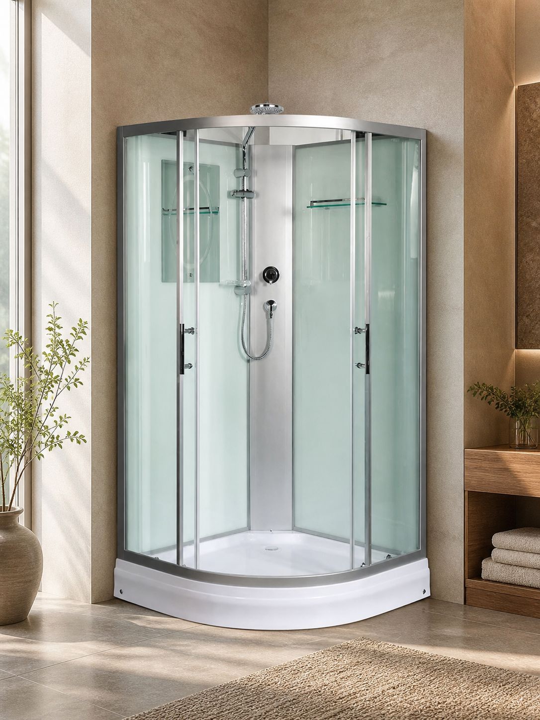 Душевая кабина WeltWasser WW500 Werra 1001 100x100 10000003224 профиль хром, стекло прозрачное