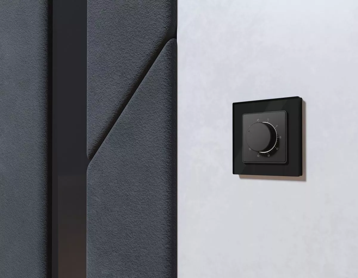 

Комплект механизма терморегулятора с датчиком для теплого пола с подсветкой 16A-250V Alfa Графит мягкое касание Quant Ambrella Volt MA905710 (AP9057, VM1381)