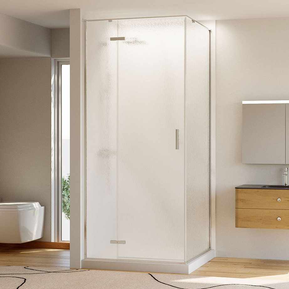 

Душевой уголок Veconi Rovigo RV-073R/L 90х100 см, профиль глянцевый хром, стекло текстурное дождь