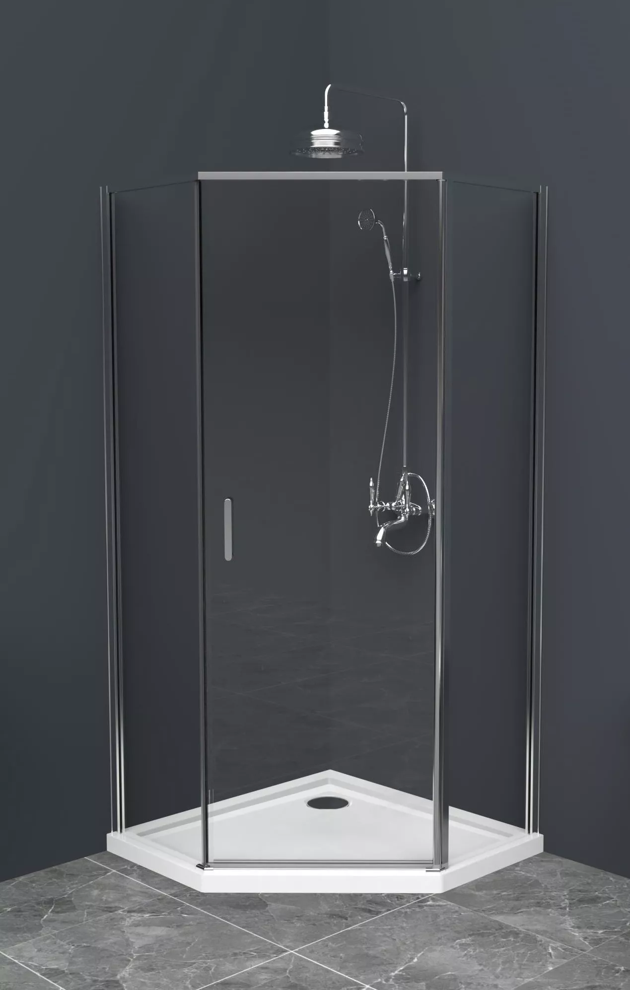 

Душевой уголок BelBagno Uno 90х90 хром (UNO-195-P-1-90-C-Cr)