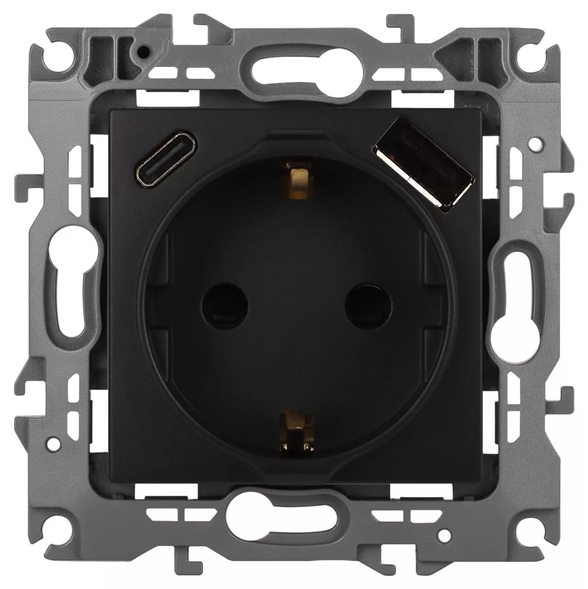 

Розетка со шторками с USB type-A+C Эра 12-4108-05 Б0067707