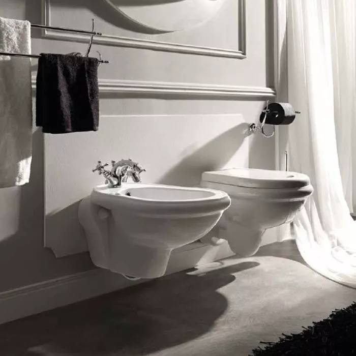 Подвесные биде  Santehnika Room KERASAN Retro Биде подвесное  52*38см с 1 отв. под смеситель, цвет белый